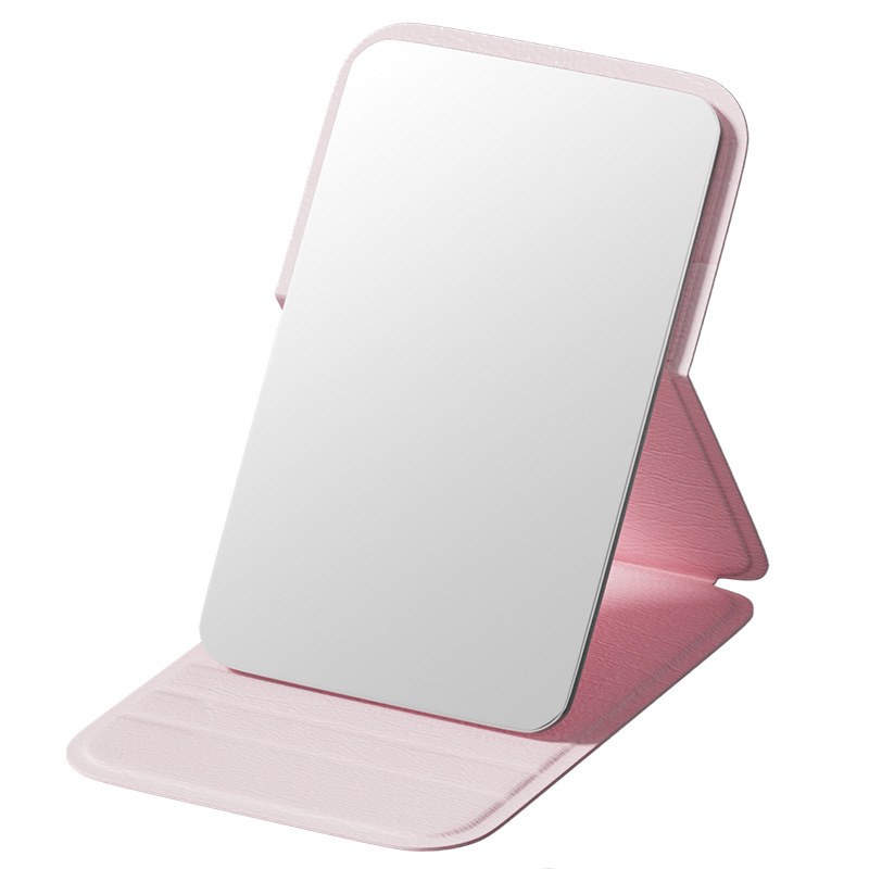 Sulankstomas veidrodėlis makiažui – stačiakampis, kompaktiškas, aliuminio lęšis, rėmas PU/PS/PVC