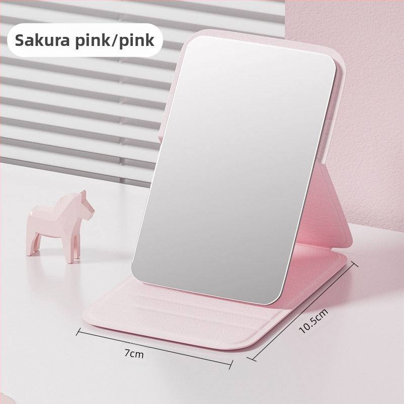 Sulankstomas veidrodėlis makiažui – stačiakampis, kompaktiškas, aliuminio lęšis, rėmas PU/PS/PVC