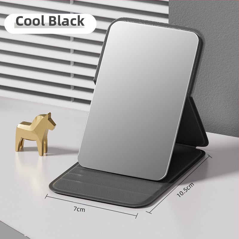 Sulankstomas veidrodėlis makiažui – stačiakampis, kompaktiškas, aliuminio lęšis, rėmas PU/PS/PVC