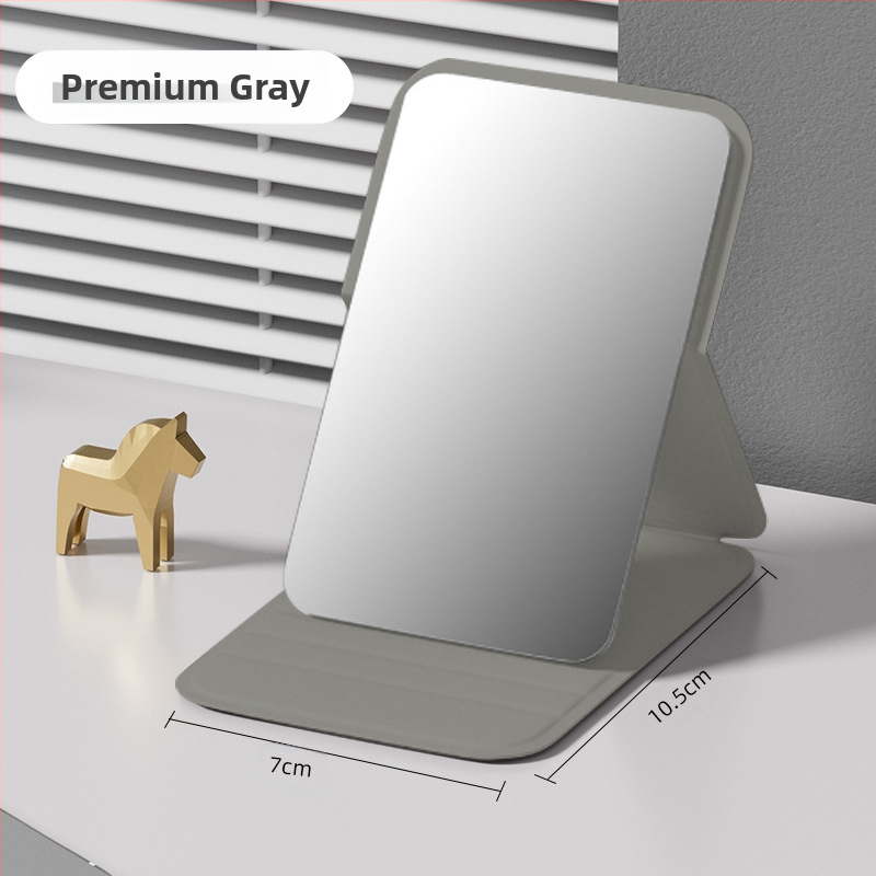 Sulankstomas veidrodėlis makiažui – stačiakampis, kompaktiškas, aliuminio lęšis, rėmas PU/PS/PVC