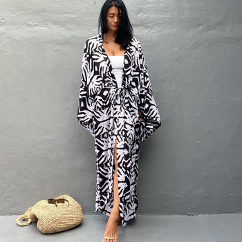 Παρεό παραλίας από βισκόζη με φλοράλ σχέδιο, επένδυση από βαμβάκι, 300 g, κατάλληλο για κολύμβηση και βάδισμα, σετ για ζευγάρι στην παραλία