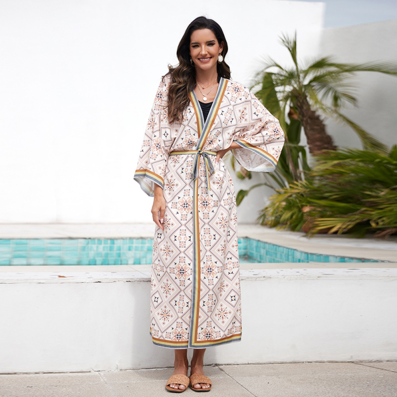 Cardigan damă cu mâneci lungi, halat pentru casă și acoperire de plajă, poliester 100%, căptușeală poliester, 260 g, potrivit pentru înot