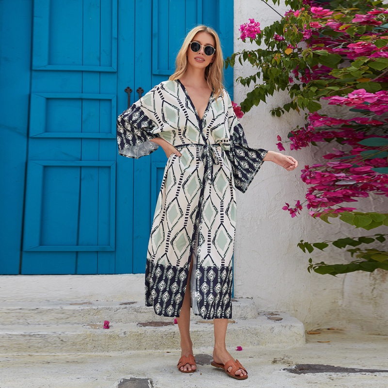 Cardigan damă cu mâneci lungi, halat pentru casă și acoperire de plajă, poliester 100%, căptușeală poliester, 260 g, potrivit pentru înot