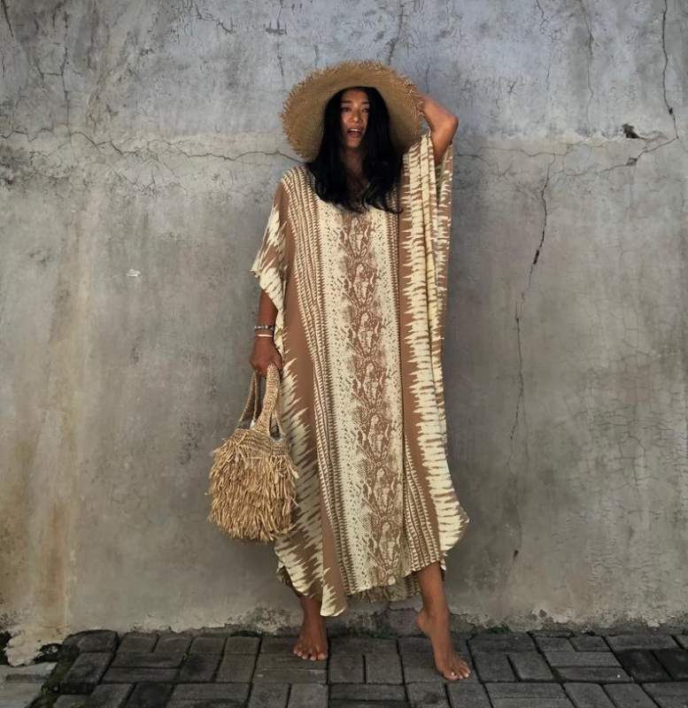 Παραλιακό ρόμπα από βισκόζη με φιδίσιο μοτίβο, με ιμάντες, 100% βαμβάκι, βάρος 290 g, σετ για ζευγάρια