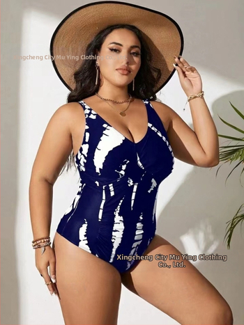 Ολόσωμο μαγιό για γυναίκες με εκτύπωση, χωρίς τιράντες, ανοιχτή πλάτη, με ριγμένες ραφές