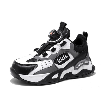 0079 Bērnu skriešanas kurpes ar rotējošu sprādzi, augšējā daļa no sintētiskās ādas, EVA zole, ziemas un rudens sezonai