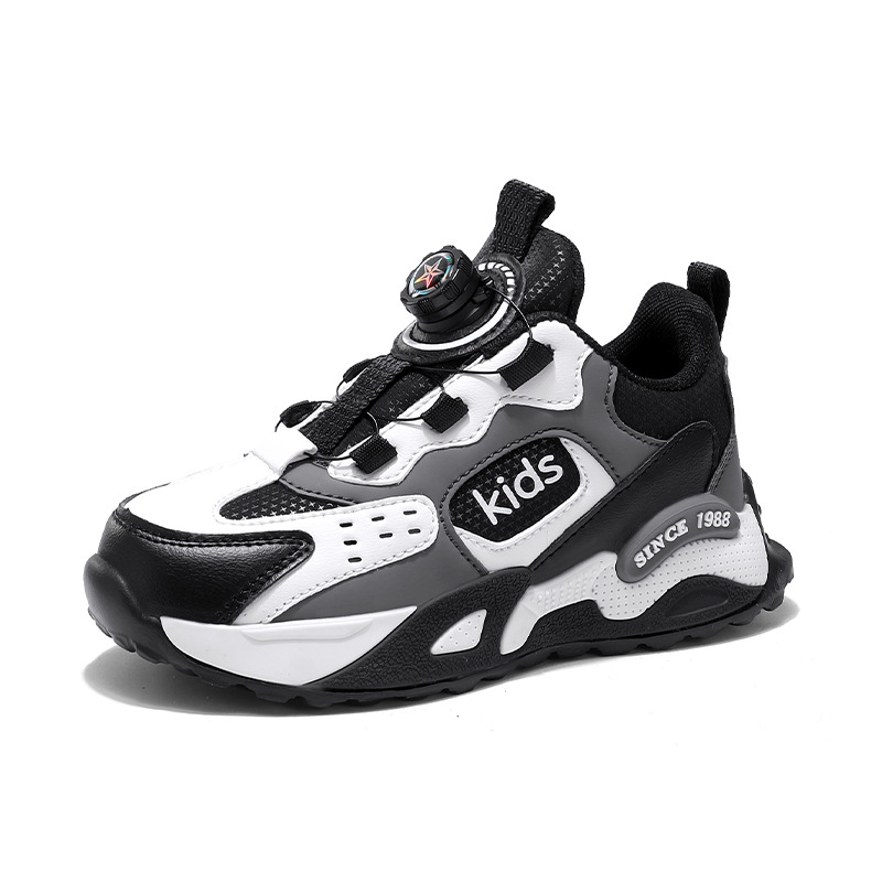 0079 Bērnu skriešanas kurpes ar rotējošu sprādzi, augšējā daļa no sintētiskās ādas, EVA zole, ziemas un rudens sezonai