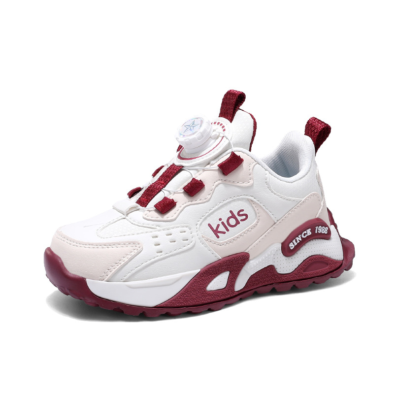 0079 Bērnu skriešanas kurpes ar rotējošu sprādzi, augšējā daļa no sintētiskās ādas, EVA zole, ziemas un rudens sezonai