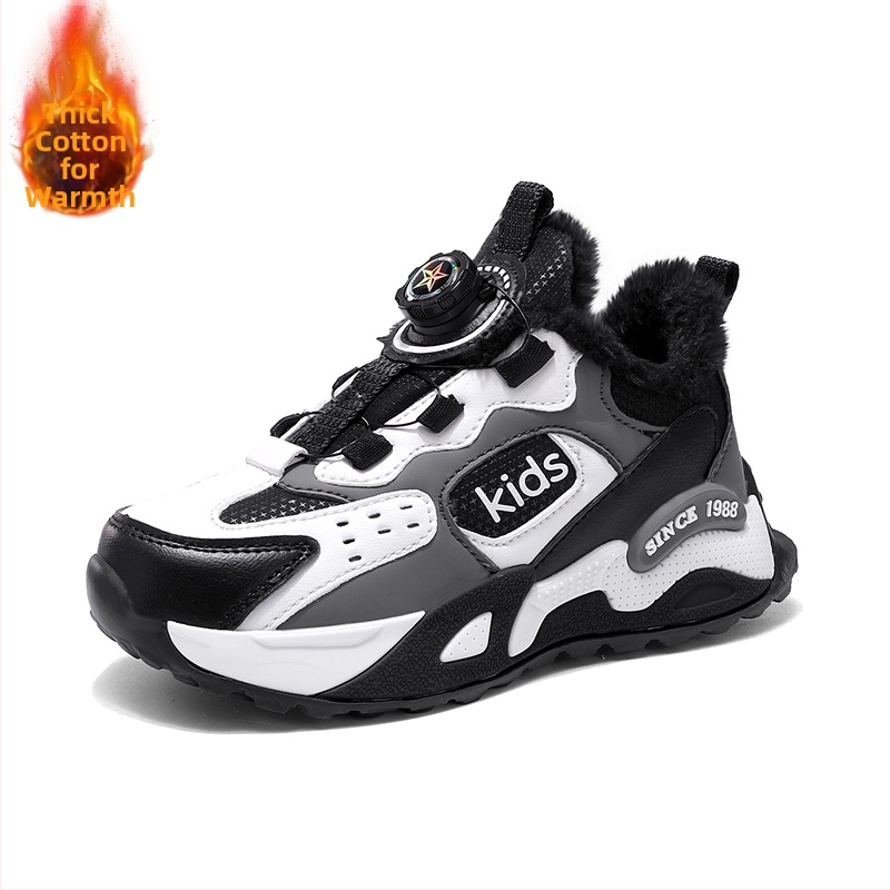 0079 Bērnu skriešanas kurpes ar rotējošu sprādzi, augšējā daļa no sintētiskās ādas, EVA zole, ziemas un rudens sezonai