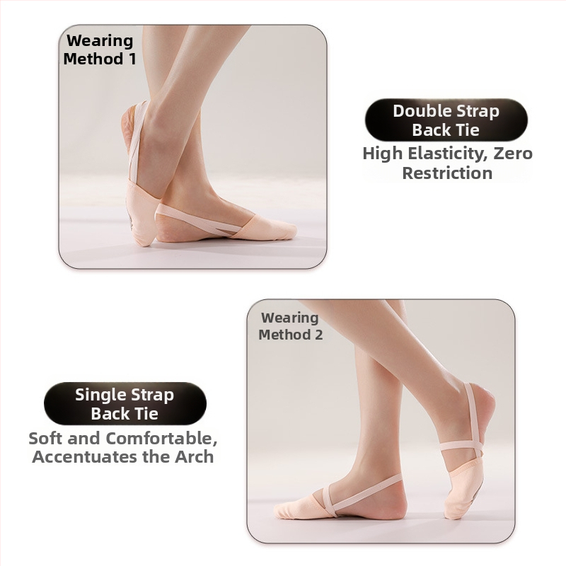 Iron Arrow Dospelé tanečné topánky - mäkká podrážka, priedušné a ľahké, podrážka z teľacej kože, horný materiál bavlna, na balet a moderný tanec