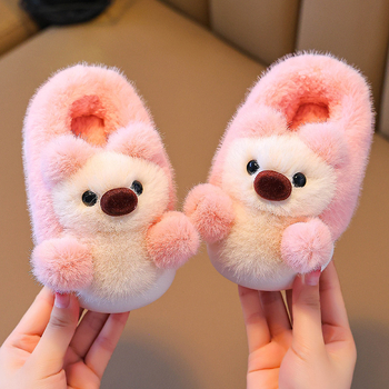 Bērnu kokvilnas sliperi iekšējai lietošanai ar dzīvnieku rakstu, augšējā daļa PVC, zole PVC, vecums 1–12 gadi, rudens 2024, preces kods 8860