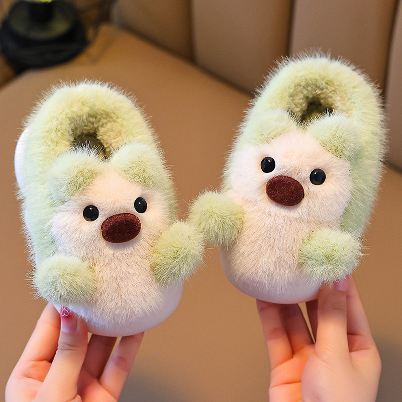 Bērnu kokvilnas sliperi iekšējai lietošanai ar dzīvnieku rakstu, augšējā daļa PVC, zole PVC, vecums 1–12 gadi, rudens 2024, preces kods 8860