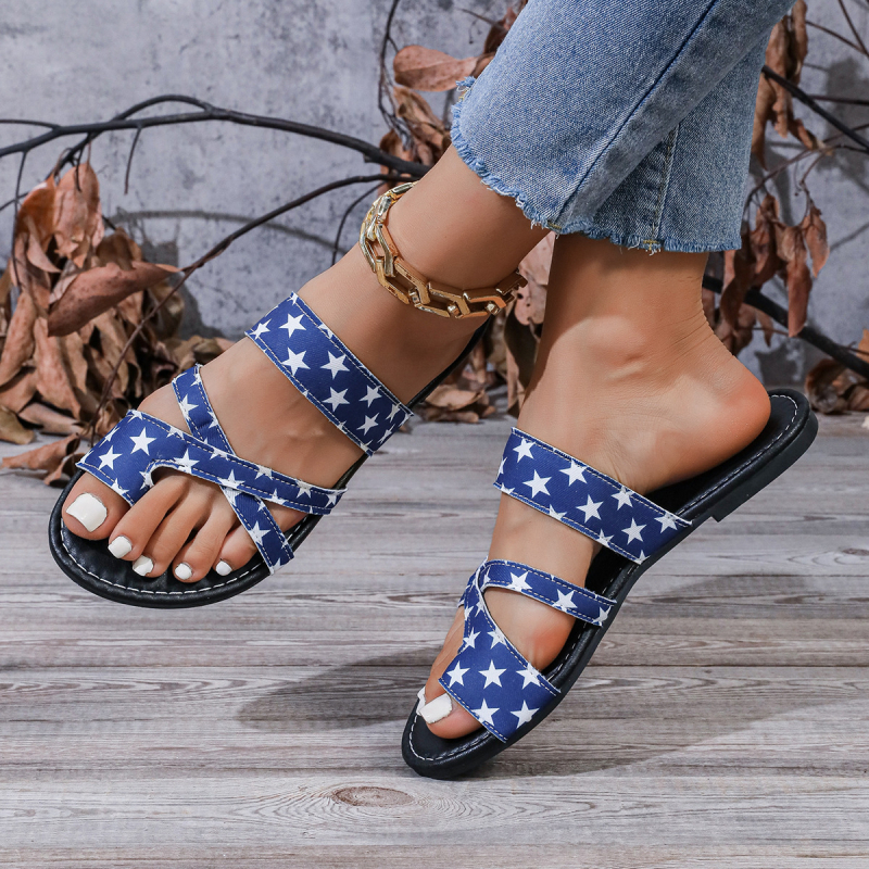 Sieviešu sandales romiešu stilā, elpojošas, ar ziedu rakstu, plakanā zole, augšdaļa no auduma, zoles pamats no gumijas