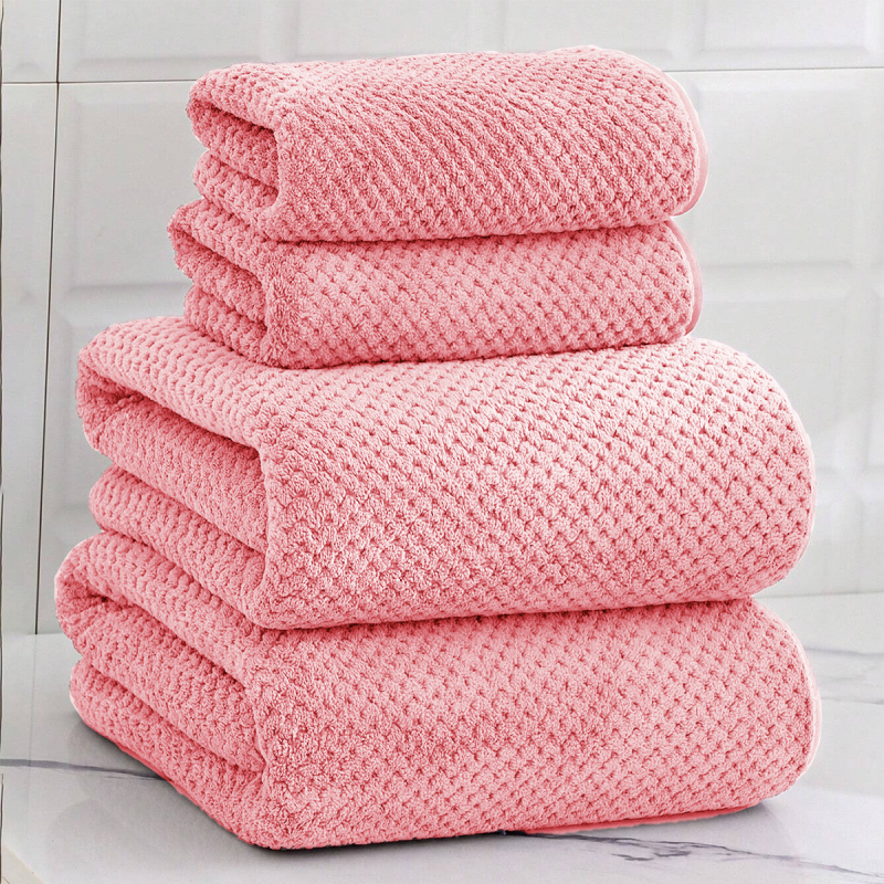 Koralinis fliso rankšluostis voniai, paprastas audimas, 200–300 g, didelis sugeriamumas