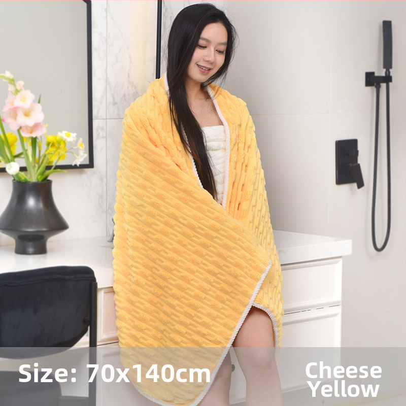 Koralinio fliso rankšluostis su džakardo apdaila, 150D, svoris 200–300 g, namų naudojimui