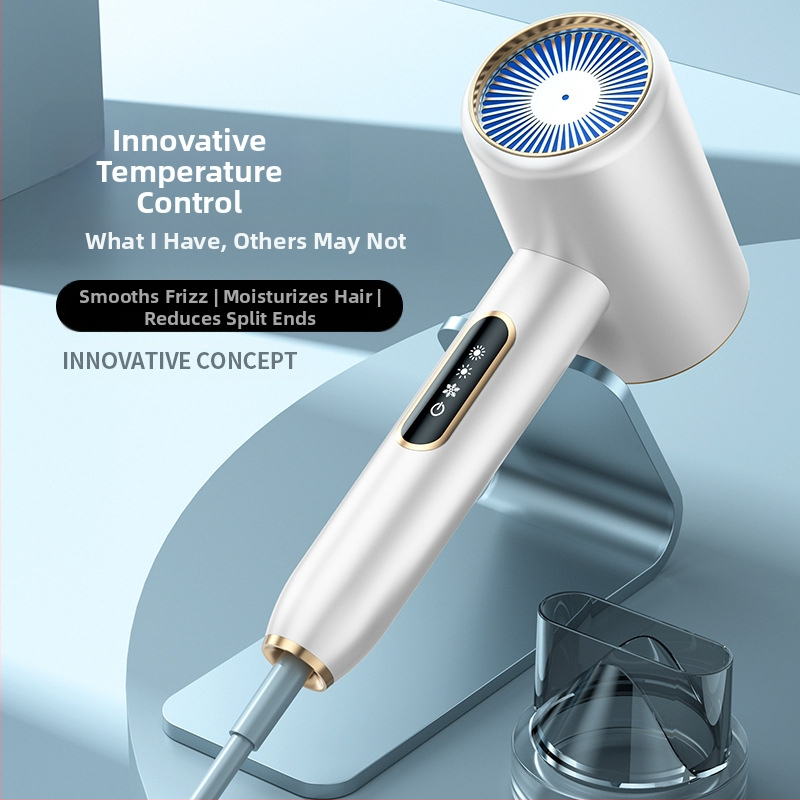 Сешоар за дома с безчетков DC мотор, 2200 W, отрицателни йони, постоянна температура, хладен/горещ въздух, 3 скорости на въздуха, защита от прегряване