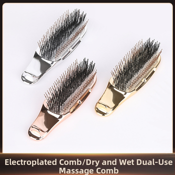 Plaukų šukė su ABS elektroplėtos korpusu; nailono adatų; meridijanų masažas; galvos odos valymas; drėgnas ir sausas naudojimas; nešiojama