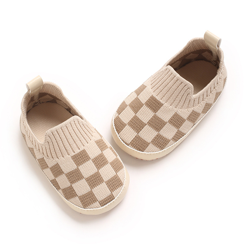 Cipele za bebe za hodanje - EVA potplat, gornji dio od platna, prozračne, karirani uzorak, za dob 6-12 mjeseci