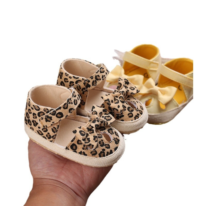 Pantofi pentru copii mici, imprimeu leopard, partea superioară din pânză, respirabili, antiderapant, închidere cu Velcro, pentru 12–36 de luni, primăvară-vară