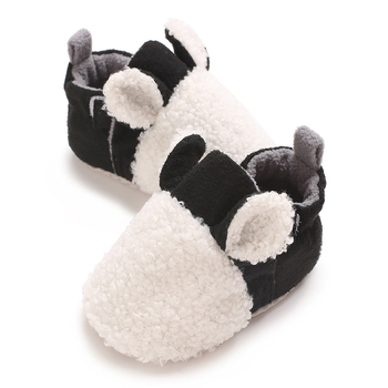 Παιδικά παπούτσια για μωρά 12–36 μηνών - χαριτωμένο κινούμενο σχέδιο, βαμβατένιο πάνω μέρος, Velcro κούμπωμα, ζεστά, χαμηλός αστράγαλος, φθινοπωρινά-χειμερινά-ανοιξιάτικα