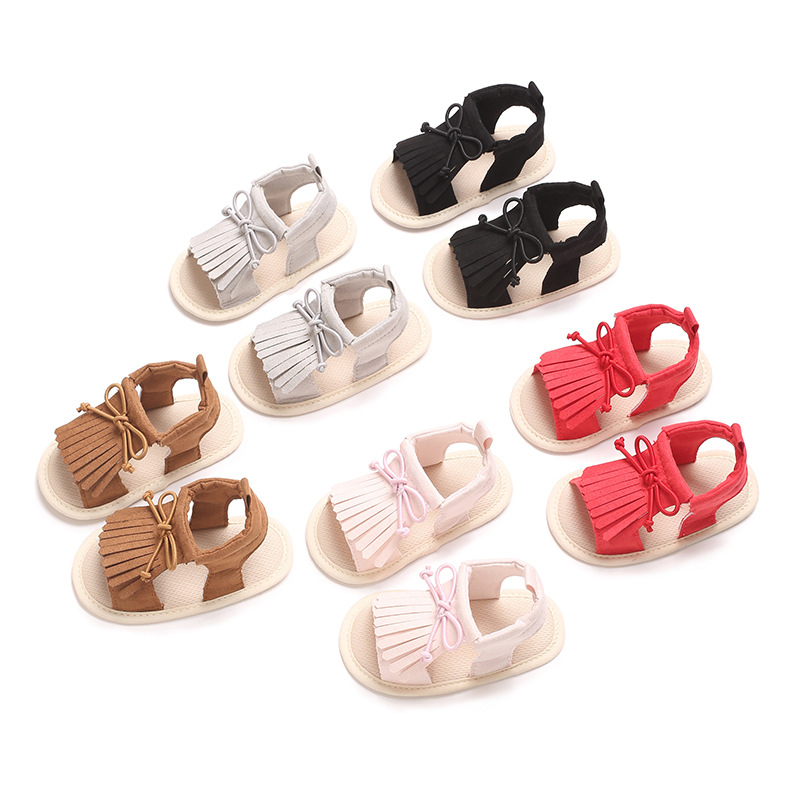 Sandale za djevojčice 6–12 mjeseci, resice, mekana potplata, ljetne dječje cipele (Potplat: EVA; Gornji dio: Platno; Uložak: Tekstil; Unutrašnjost: Tekstil)