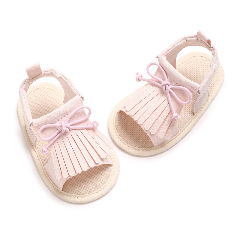 Sandale za djevojčice 6–12 mjeseci, resice, mekana potplata, ljetne dječje cipele (Potplat: EVA; Gornji dio: Platno; Uložak: Tekstil; Unutrašnjost: Tekstil)