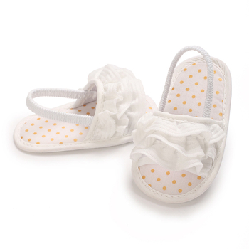 Sandale za bebe djevojčice — PU potplat, gornji dio od pamuka, uložak od tkanine, unutrašnjost od pamuka, uzrast 6–12 mjeseci