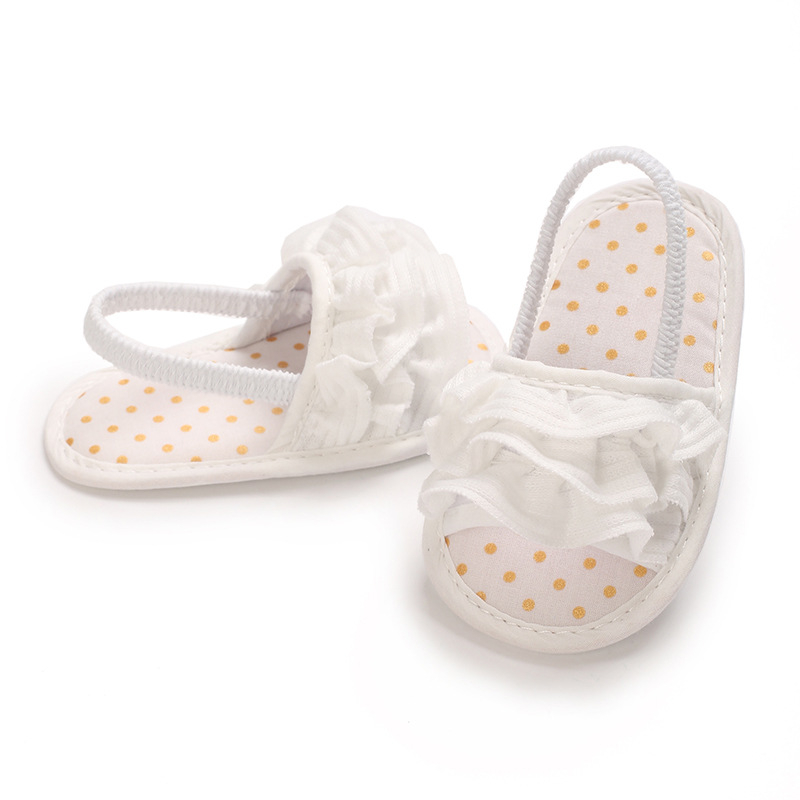Sandale za bebe djevojčice — PU potplat, gornji dio od pamuka, uložak od tkanine, unutrašnjost od pamuka, uzrast 6–12 mjeseci