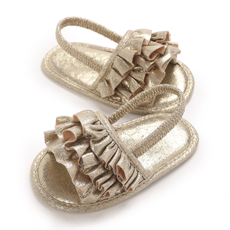 Sandale za bebe djevojčice — PU potplat, gornji dio od pamuka, uložak od tkanine, unutrašnjost od pamuka, uzrast 6–12 mjeseci