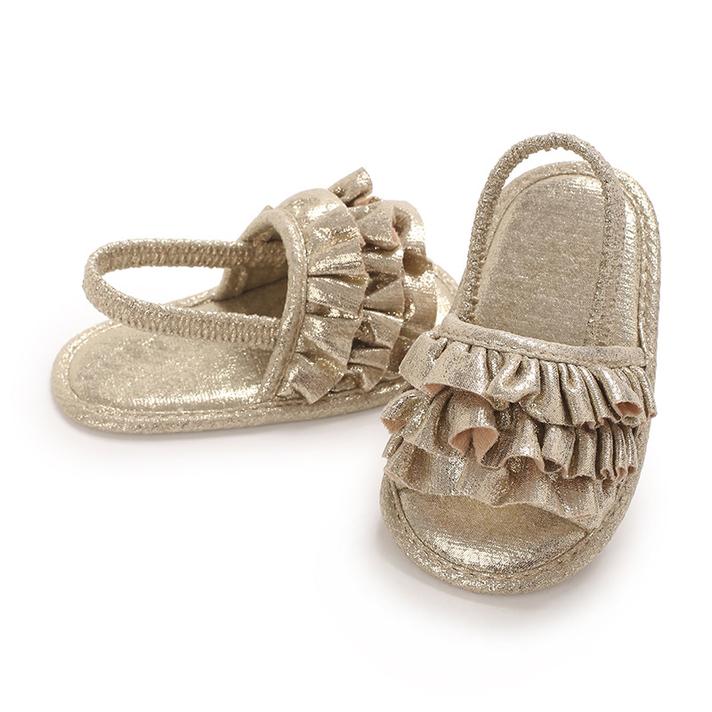 Sandale za bebe djevojčice — PU potplat, gornji dio od pamuka, uložak od tkanine, unutrašnjost od pamuka, uzrast 6–12 mjeseci