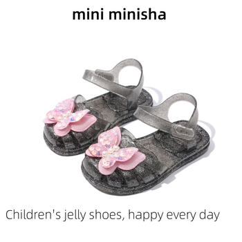 Princeses želeja sandales meitenēm ar Velcro aizdari, plastmasas augšdaļa un zole, pavasara 2025 izlaidums