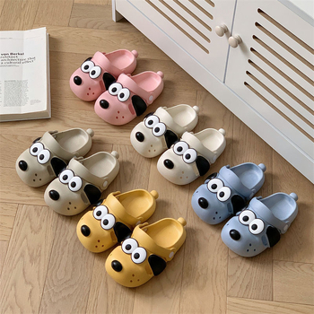 Bērnu PVC sabo ar caurumiem augšdaļu, karikatūru raksts, antislīdējoša zole, vecums 4–6 gadi