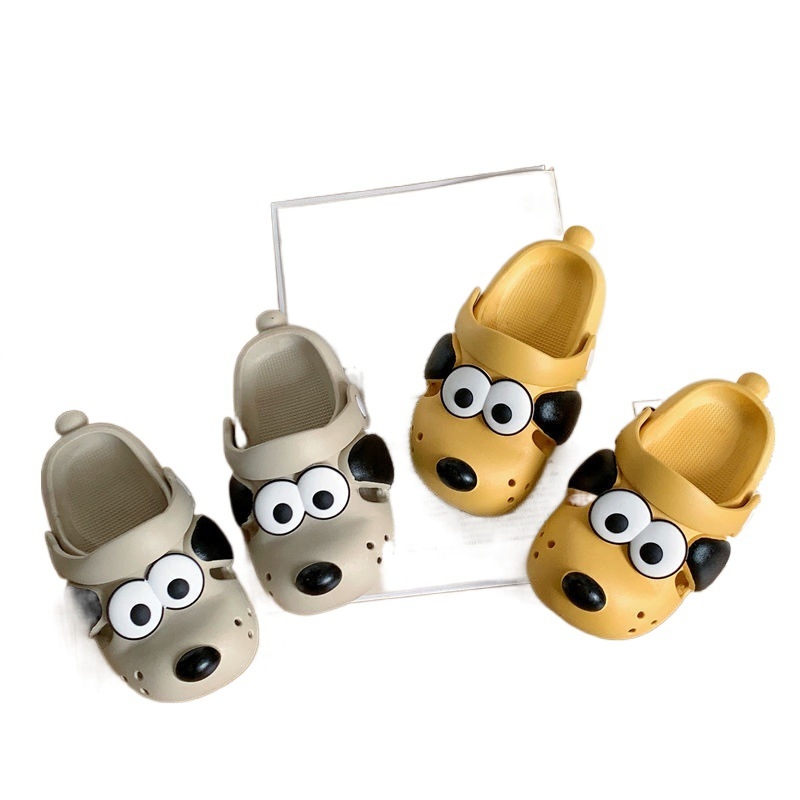 Bērnu PVC sabo ar caurumiem augšdaļu, karikatūru raksts, antislīdējoša zole, vecums 4–6 gadi