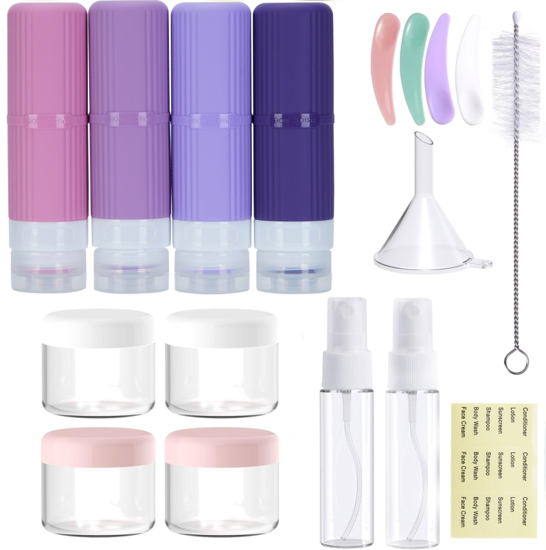 Putni set silikonskih bočica za pohranu, četiri prazne bočice za šampon