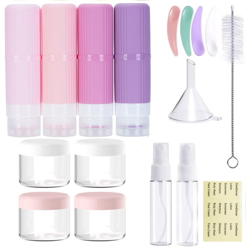Putni set silikonskih bočica za pohranu, četiri prazne bočice za šampon