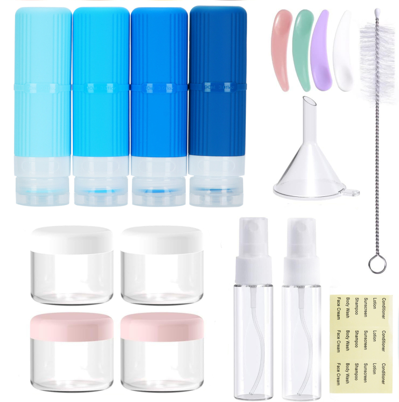 Putni set silikonskih bočica za pohranu, četiri prazne bočice za šampon