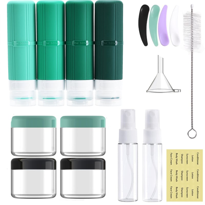 Putni set silikonskih bočica za pohranu, četiri prazne bočice za šampon