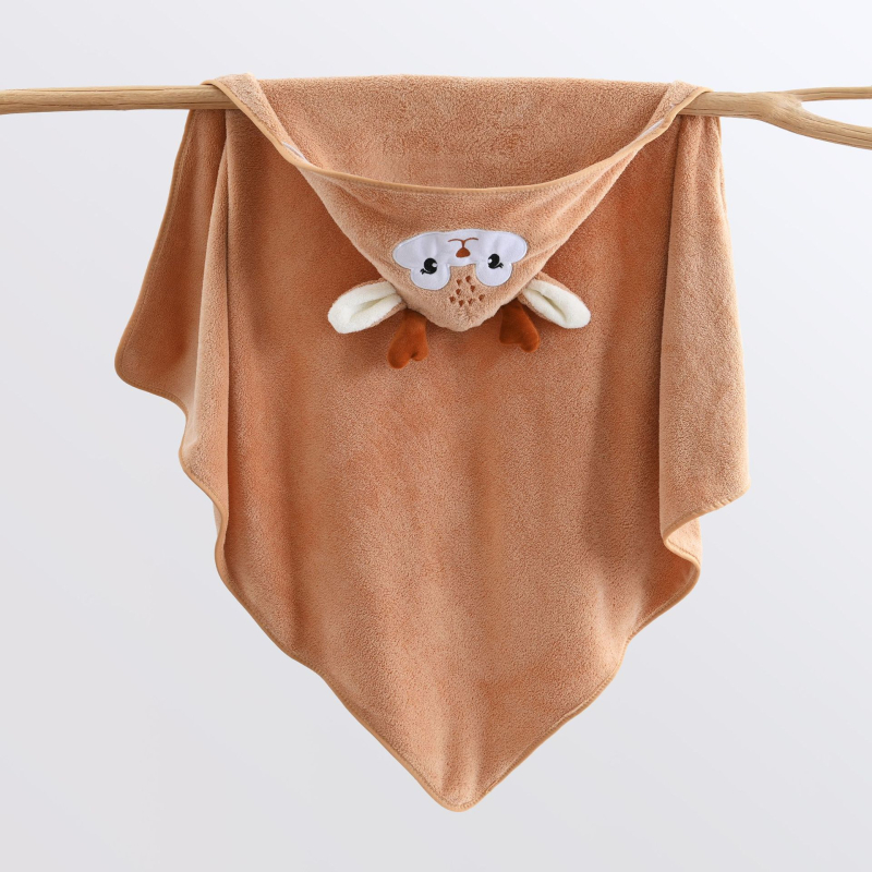 Ruiyan Kūdikio chalatas su gobtuvu – koralo flisas, 300–400 g, 150D paprastas audimas