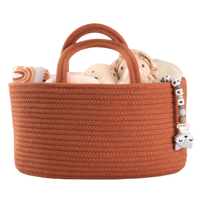 Coș de depozitare, sfoară de bumbac țesută manual, model A123, Willow between fingers, stil modern simplu