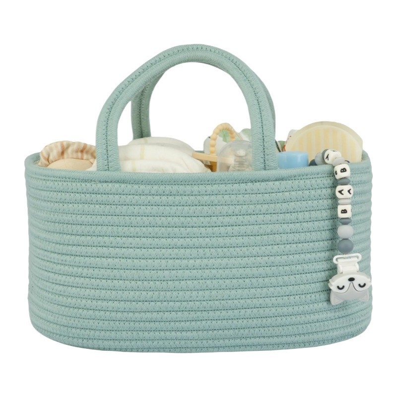 Coș de depozitare, sfoară de bumbac țesută manual, model A123, Willow between fingers, stil modern simplu