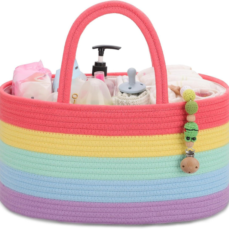 Coș de depozitare, sfoară de bumbac țesută manual, model A123, Willow between fingers, stil modern simplu