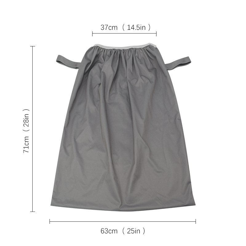 Portatīva autiņu uzglabāšanas soma ar PUL ūdensizturīgu audumu, mazgājama un atkārtoti lietojama, piemērota autiņu un netīro drēbju organizēšanai, ar plaukstas siksnu