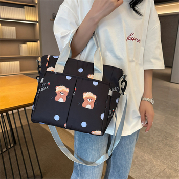 Τσάντα μαμά crossbody με στυλ αστικής απλότητας, Oxford ύφασμα, οριζόντια τετράγωνη μορφή, φερμουάρ, εσωτερική θήκη για κινητό, Trail μάρκα