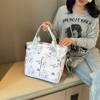 Τσάντα μαμά crossbody με στυλ αστικής απλότητας, Oxford ύφασμα, οριζόντια τετράγωνη μορφή, φερμουάρ, εσωτερική θήκη για κινητό, Trail μάρκα