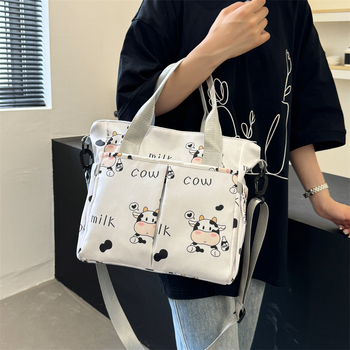 Τσάντα μαμά crossbody με στυλ αστικής απλότητας, Oxford ύφασμα, οριζόντια τετράγωνη μορφή, φερμουάρ, εσωτερική θήκη για κινητό, Trail μάρκα