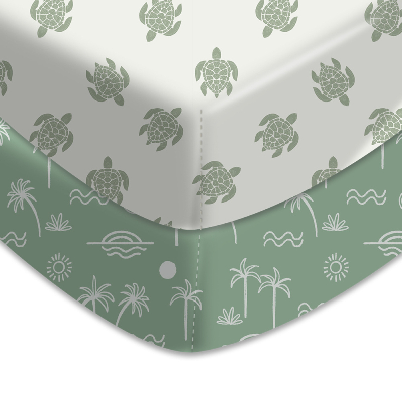 Kūdikių prigludusi paklode ant lovos, 100% poliesteris, augalų ir gyvūnų raštai, reaktyvus spausdinimas, skalbiama medžiaga