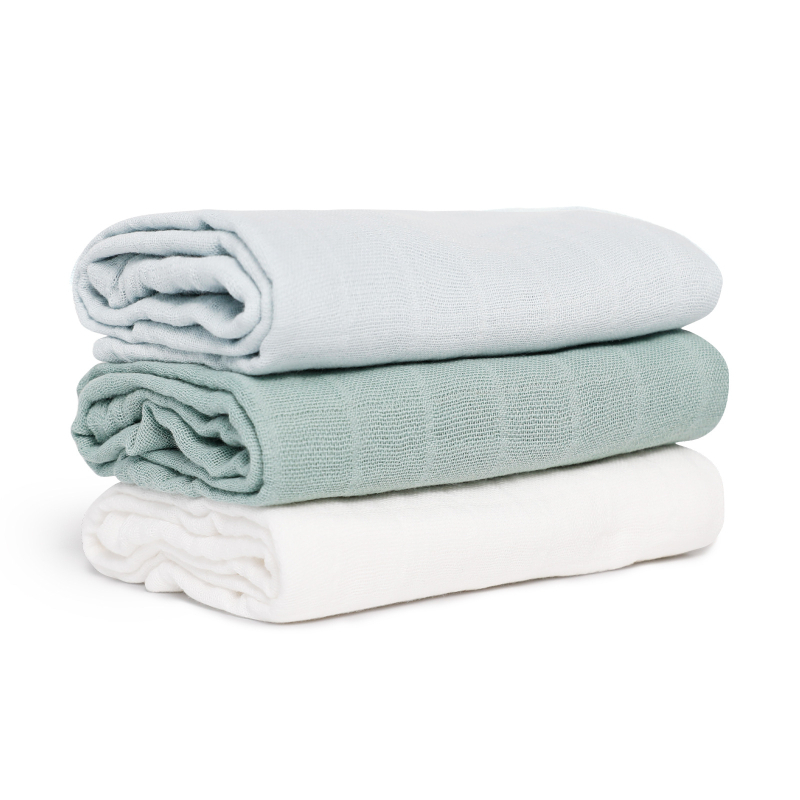 Двойнослойни памучни муслинови кърпи за лице за бебета, комплект от 3 броя, абсорбиращи кърпи за новородени