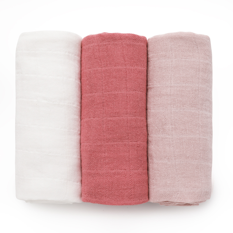 Двойнослойни памучни муслинови кърпи за лице за бебета, комплект от 3 броя, абсорбиращи кърпи за новородени