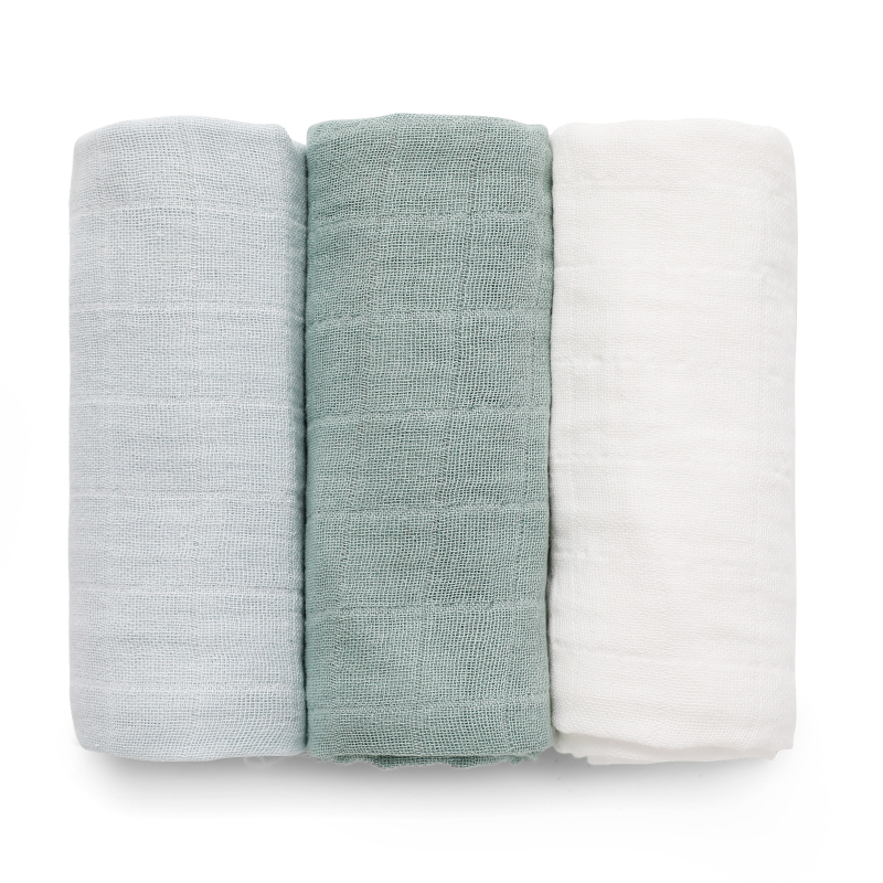 Двойнослойни памучни муслинови кърпи за лице за бебета, комплект от 3 броя, абсорбиращи кърпи за новородени