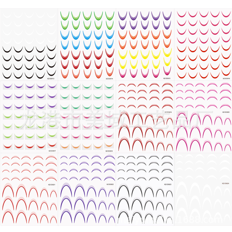 Σετ αυτοκόλλήτων νυχιών σε γαλλικού μανικιού στυλ – επίπεδα, λεπτά και ανθεκτικά με αδιάβροχη κόλλα-βάση; μάρκα Beautiful Area; μοτίβο 22012400734.